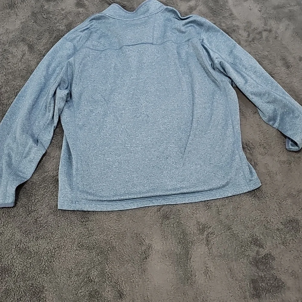Greg Norman Heathered Blue Gray Quarter Zip Pullover Logo Sweatshirt Size XL